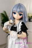 GUAVADOLL Anime Doll Soft vinyl head+TPE body 136cm DM02 head with Blue Hair in Maid Outfit