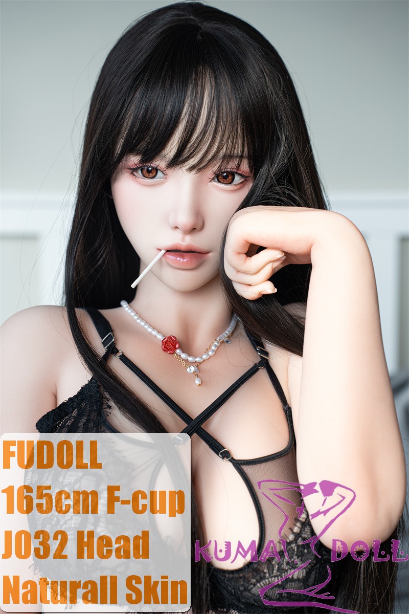 FUDOLL Full Silicone love doll 165cm F-cup #32 head in Black Lingerie