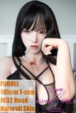 FUDOLL Full Silicone love doll 165cm F-cup #32 head in Black Lingerie