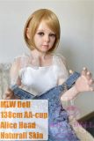 MLW doll Loli Full Silicone Sex Doll 138cm/4ft5 AA-cup #54 Alice Hard Silicone material head with normal makeup(makeup selectable)