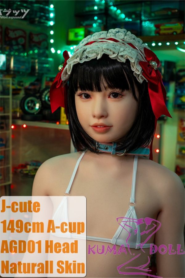 J-cute Doll Full Silicone Love Doll 149cm/4ft9 A-cup with Silicone Head AGD01 with new body makeup White Bikini