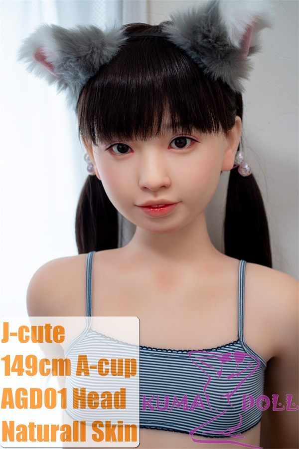 J-cute Doll TPE Material Love Doll 149cm/4ft9 A-cup with Silicone Head AGD01 with new body makeup colorful clothes