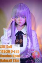SHEDOLL Lolita type #20朵朵（Duoduo） head 148cm/4ft9 D-cup love doll body material customizable Purple Hair