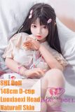 SHEDOLL Lolita type #3洛小夕 (Luoxiaoxi)  head 148cm/4ft9 D-cup love doll body material customizable in Pink Plaid Skirt