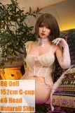 BQDOLL 162cm C-cup B6 Head Full Silicone Sex Dolls in White Lingerie Set