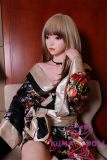 BQDOLL 162cm C-cup B4 Head Full Silicone Sex Dolls in Black Kimono