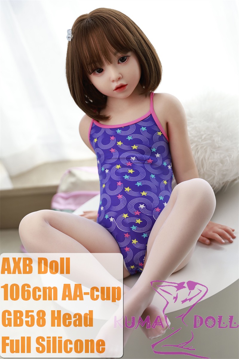 AXBDOLL Full silicone sex doll 106cm AA-cup #GB58 head with realistic body makeup- Skin Color Natural