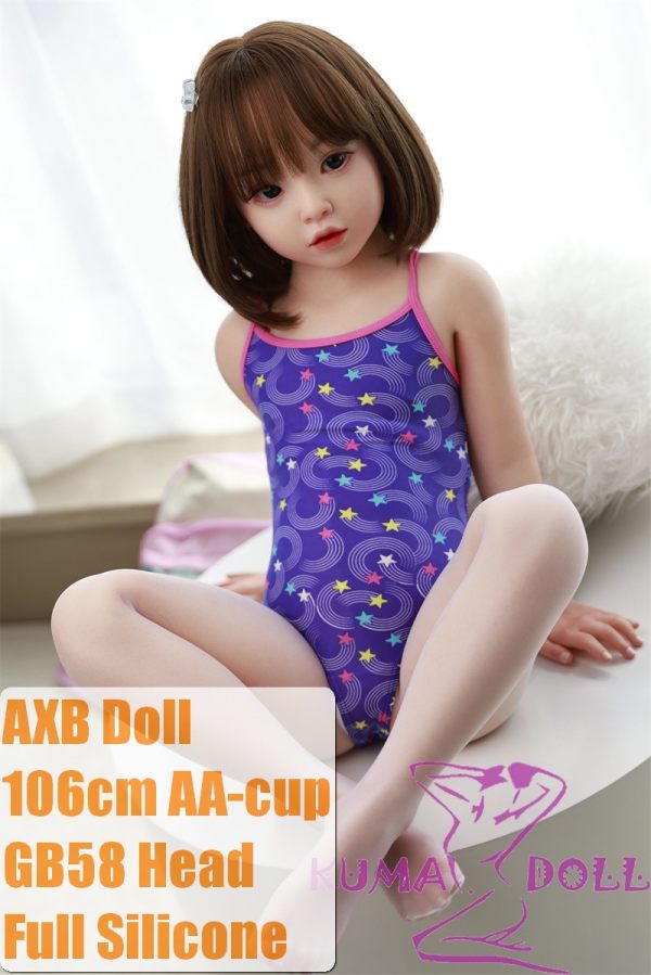 AXBDOLL Full silicone sex doll 106cm AA-cup #GB58 head with realistic body makeup- Skin Color Natural