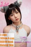 J-cute Doll Full Silicone Love Doll 149cm/4ft9 A-cup with Silicone Head AGD10 with new body makeup
