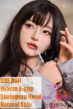 SHEDOLL Lolita type ##36苏星冉（Suxingran） head 165cm/5ft4 E-cup head love doll body material customizable in White Spaghetti Strap Top & Jeans