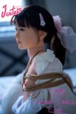J-cute doll 133cm AA-cup AGD07 head sex doll full silicone material Bound in Rope, Wearing a Shirt