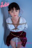 J-cute doll 133cm AA-cup AGD07 head sex doll full silicone material Bound in Rope, Wearing a Shirt