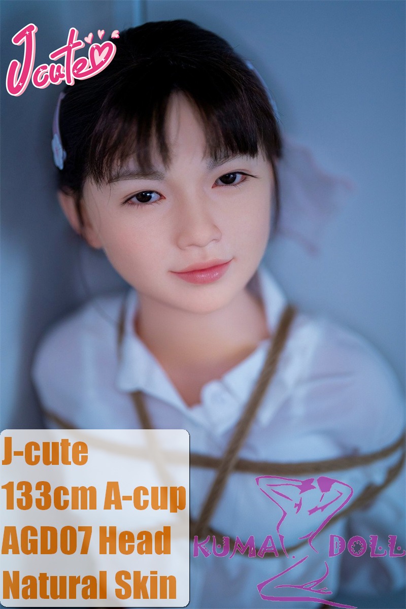 J-cute doll 133cm AA-cup AGD07 head sex doll full silicone material Bound in Rope, Wearing a Shirt