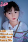 J-cute doll 133cm AA-cup AGD07 head sex doll full silicone material Bound in Rope, Wearing a Shirt