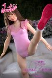 J-cute Doll TPE Material Love Doll  133cm AA-cup with Silicone Head AGD07 with new body makeup in Pink Ballet Leotard