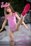 J-cute Doll TPE Material Love Doll  133cm AA-cup with Silicone Head AGD07 with new body makeup in Pink Ballet Leotard