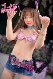 J-cute Doll TPE Material Love Doll  133cm AA-cup with Silicone Head AGD07 with new body makeup in Purple Top