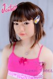 J-cute Doll TPE Material Love Doll  133cm AA-cup with Silicone Head AGD07 with new body makeup in Magenta Camisole