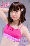 J-cute Doll TPE Material Love Doll  133cm AA-cup with Silicone Head AGD07 with new body makeup in Magenta Camisole