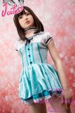 J-cute doll 137cm A-cup AGD19 head (Yuhoshi Make-up) sex doll full silicone material in Blue and White Lolita Dress
