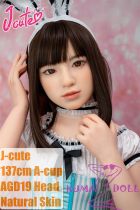 J-cute doll 137cm A-cup AGD19 head (Yuhoshi Make-up) sex doll full silicone material in Blue and White Lolita Dress