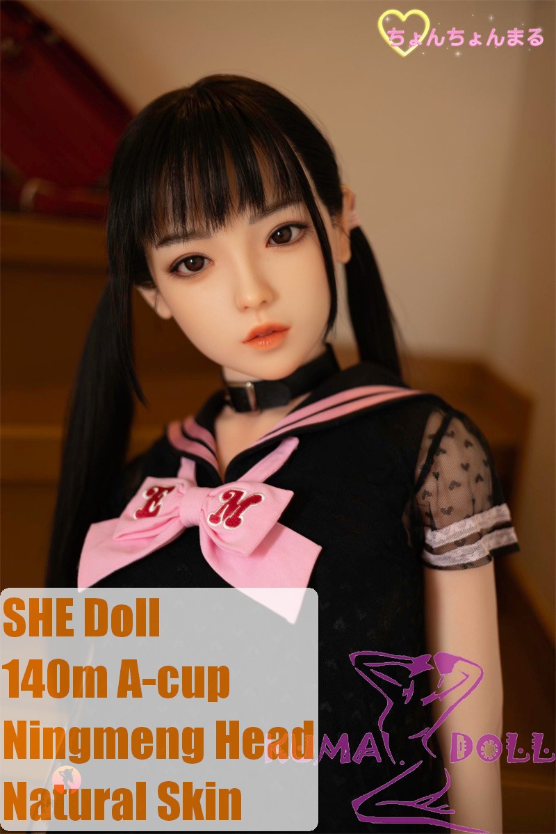 SHEDOLL #5柠檬 (Ningmeng) head 140cm/4ft6 small breast head love doll body material customizable in Black Sailor Suit
