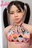 J-cute doll 133cm AA-cup AGD17 head sex doll full silicone material in Diamond-Patterned Bikini Set