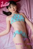 J-cute doll 133cm AA-cup AGD07 head sex doll full silicone material in Blue-Green Printed Bikini Set
