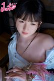 J-cute Doll Full Silicone Love Doll 149cm/4ft9 A-cup with Silicone Head AGD08 with new body makeup  in Shirt and Suspender Skirt