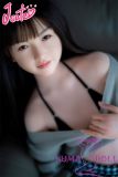 J-cute Doll Full Silicone Love Doll 149cm/4ft9 A-cup with Silicone Head AGD08 with new body makeup in Gray Sweater