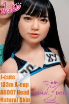 J-cute doll 133cm AA-cup AGD07 head sex doll full silicone material in Black Bikini