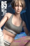 BQDOLL 162cm C-cup B5 Head Full Silicone Sex Dolls in Gray Lingerie