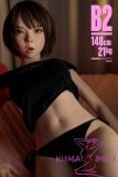 BQDOLL 148cm D-cup B2 Head Full Silicone Sex Dolls in Black Tight Short-Sleeve Outfit