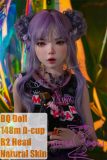 BQDOLL 148cm D-cup B2 Head Full Silicone Sex Dolls with Purple Hair
