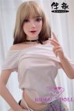 BQDOLL 148cm D-cup B5 Head Full Silicone Sex Dolls in White Short-Sleeve Outfit