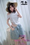 BQDOLL 148cm D-cup B2 Head Full Silicone Sex Dolls in White Top & Jeans