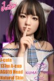 J-cute Doll TPE Material Love Doll 137cm A-cup AGD17 Silicone head sex doll  with new body makeup