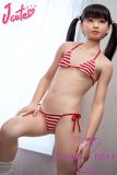 J-cute Doll Full Silicone Love Doll 149cm/4ft9 A-cup with Silicone Head AGD01 with new body makeup in Red Striped Bikini