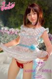 J-cute Doll TPE Material Love Doll  133cm AA-cup with Silicone Head AGD07 with Blue and White Sheer Skirt
