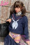 J-cute Doll Full Silicone Sex Doll 137cm A-cup AGD19 with new body makeup  in Red and White Bikini with Sailor Outfit