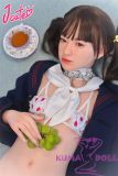 J-cute Doll Full Silicone Sex Doll 137cm A-cup AGD19 with new body makeup  in Red and White Bikini with Sailor Outfit