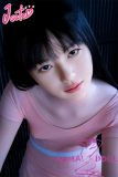J-cute Doll Full Silicone Love Doll 149cm/4ft9 A-cup with Silicone Head AGD10 with new body makeup in Pink Yoga Outfit