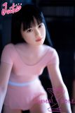 J-cute Doll Full Silicone Love Doll 149cm/4ft9 A-cup with Silicone Head AGD10 with new body makeup in Pink Yoga Outfit