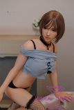 FUDOLL Full Silicone love doll 161cm D-cup #37 head in Blue Top