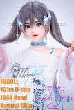 FUDOLL Full Silicone love doll 161cm D-cup #40 head with Twin Tails, Cute Outfit