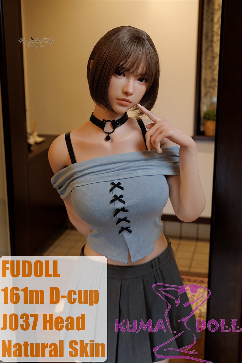 FUDOLL Full Silicone love doll 161cm D-cup #37 head in Blue Top