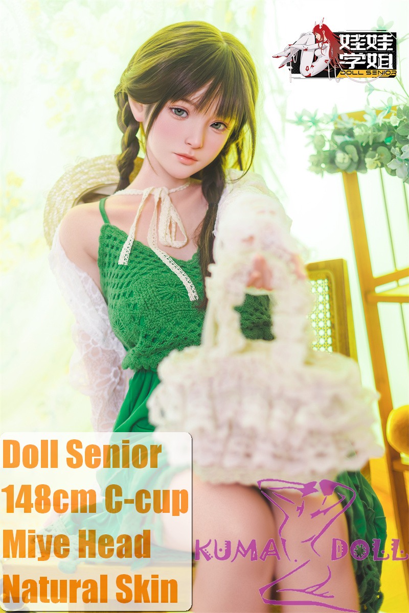 Doll Senior 22 Miye Head 148cm C-cup Full Silicone Sex Doll with Body Make-up in Green Dress