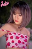 J-cute Doll Full Silicone Love Doll 149cm/4ft9 A-cup with Silicone Head AGD10 with new body makeup in Pink Top