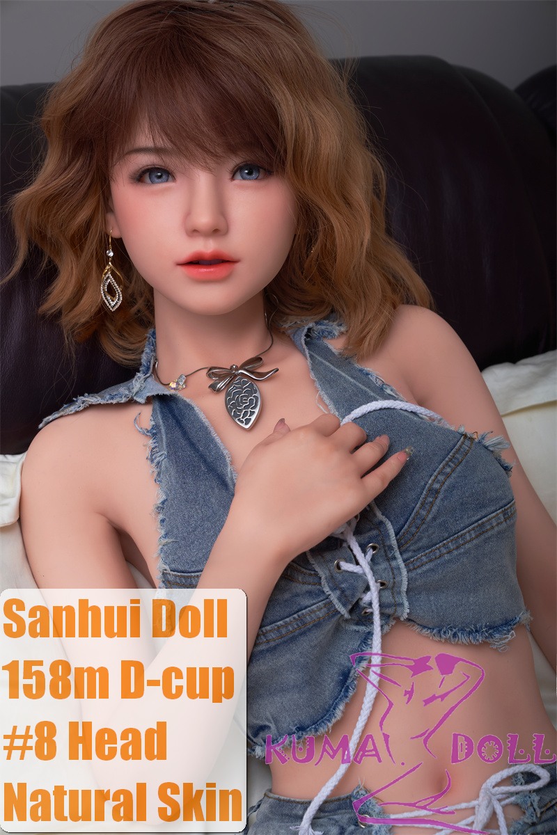 Sanhui Doll New158cm/5ft2 D-cup Body Silicone Sex Doll with Head #8 in Denim Top and Shorts