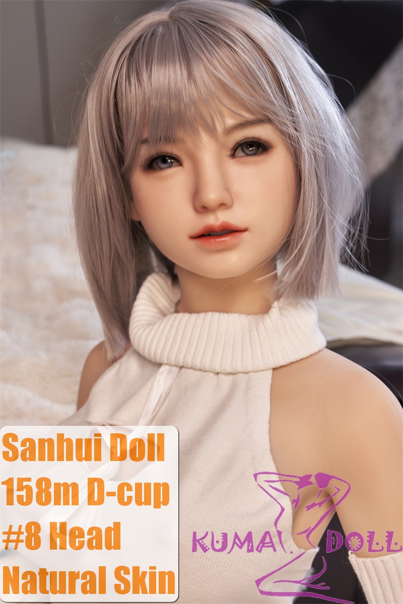 Sanhui Doll New158cm/5ft2 D-cup Body Silicone Sex Doll with Head #8 in White Sweater Dress